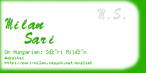 milan sari business card